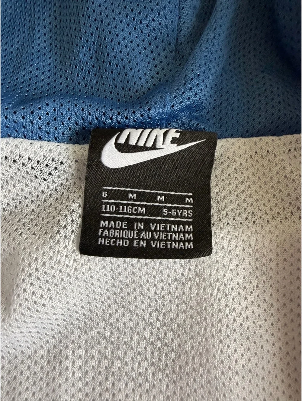 Nike Boys Colorblock Windbreaker Hooded Jacket Big Swoosh Size 6